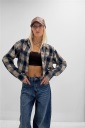 camicia crop flanellata sarah